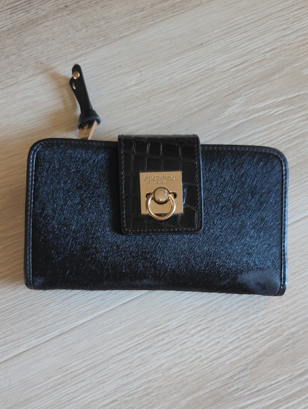 Spartina 449 Black Wallet with Gold Hardware